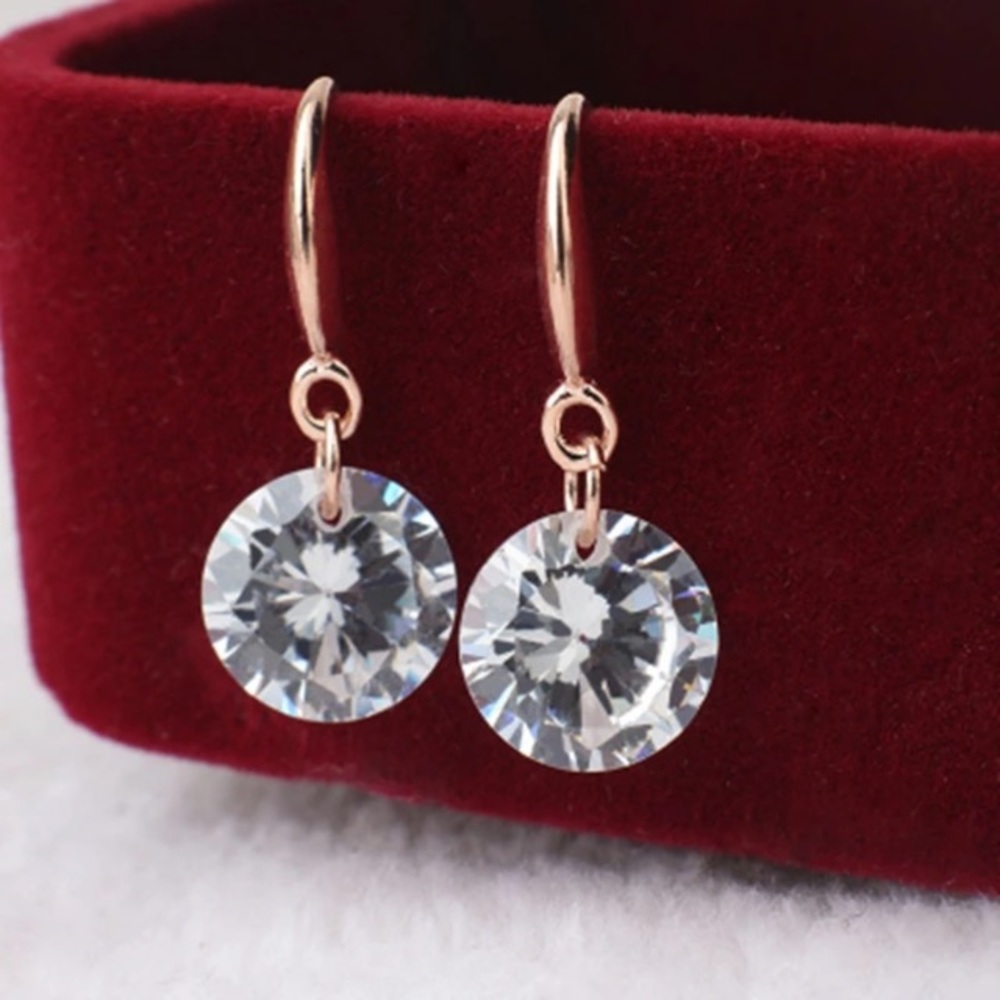 NEW!💙💎ROSE💗GOLD COLOR! CZ! DROPS!💎💙GORGEOUS! - Picture 4 of 6
